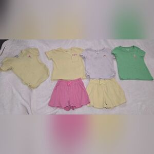 Kids Size 7 - 360 Kids Garanimals (2) Shorts & (4) T-Shirts Lot. Some Staining.